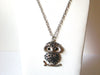 Owl Black Rhinestone Retro Necklace 123020