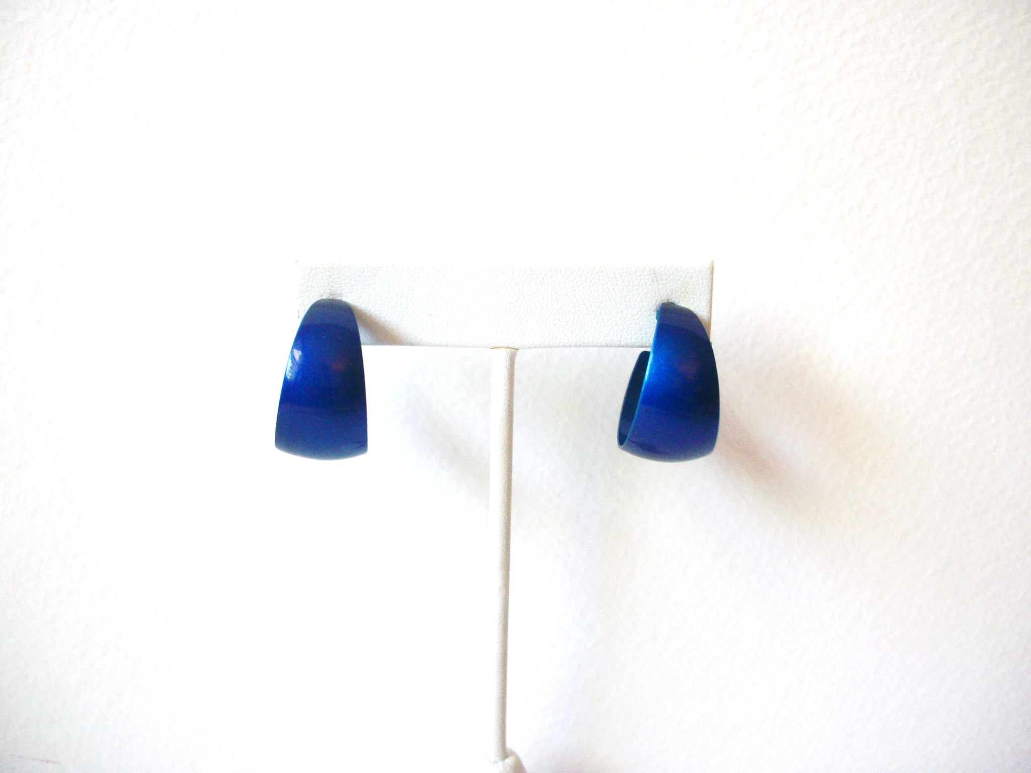 Retro Blue Hoop Clip on Earrings 60116