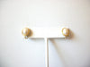 Vintage Small Gold Toned Faux Pearl Clip On Earrings 92216
