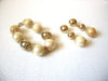 Chunky Faux Pearl Gold Toned Bracelet Long Dangling Earrings Set 010121