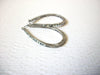 Retro Silver Toned Rhinestone Oval Hoop Earrings 123020