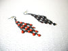 Retro Black Orange Chandelier Earrings 62218