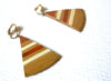 Retro Laminated Wood Dangle Clip On Earrings 123020
