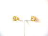 AVON Vintage Small Gold Toned Round Clear Rhinestone Stud Earrings 92216