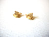 AVON Vintage Small Gold Toned Round Clear Rhinestone Stud Earrings 92216
