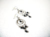 Bohemian 1990s Silver Black Dangle Earrings 123020