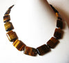 Vintage Polished Stones Tiger`s Eye 17" Necklace 123116