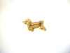 Retro Gold Toned Clear Rhinestone Schnauzer Dog Brooch Pin 122020