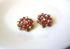 Vintage BEAUJEWELS Sparkling Cluster Clip On Earrings 122120