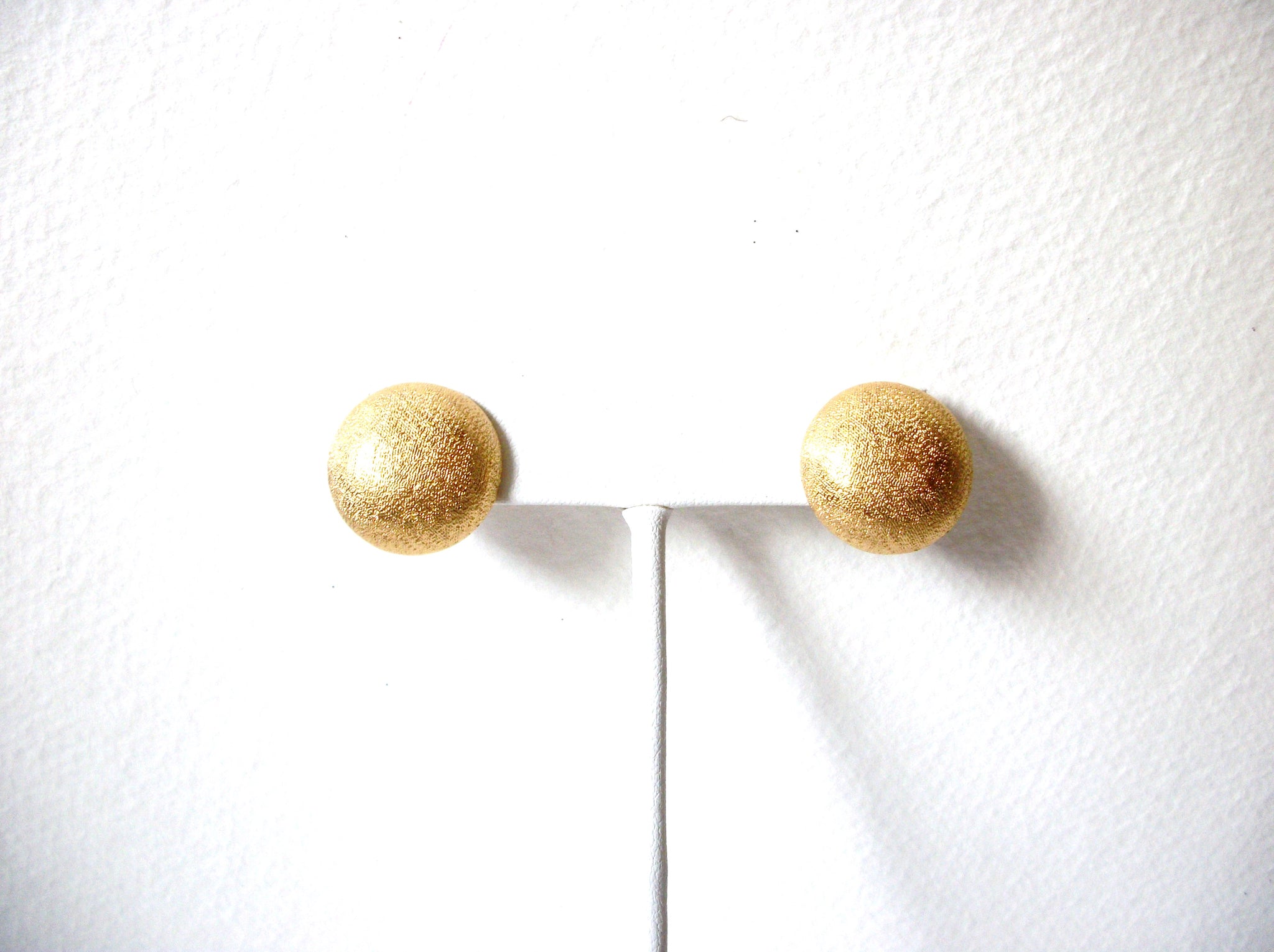 MONET Gold Toned Textured Dome Vintage Clip On Earrings 122120