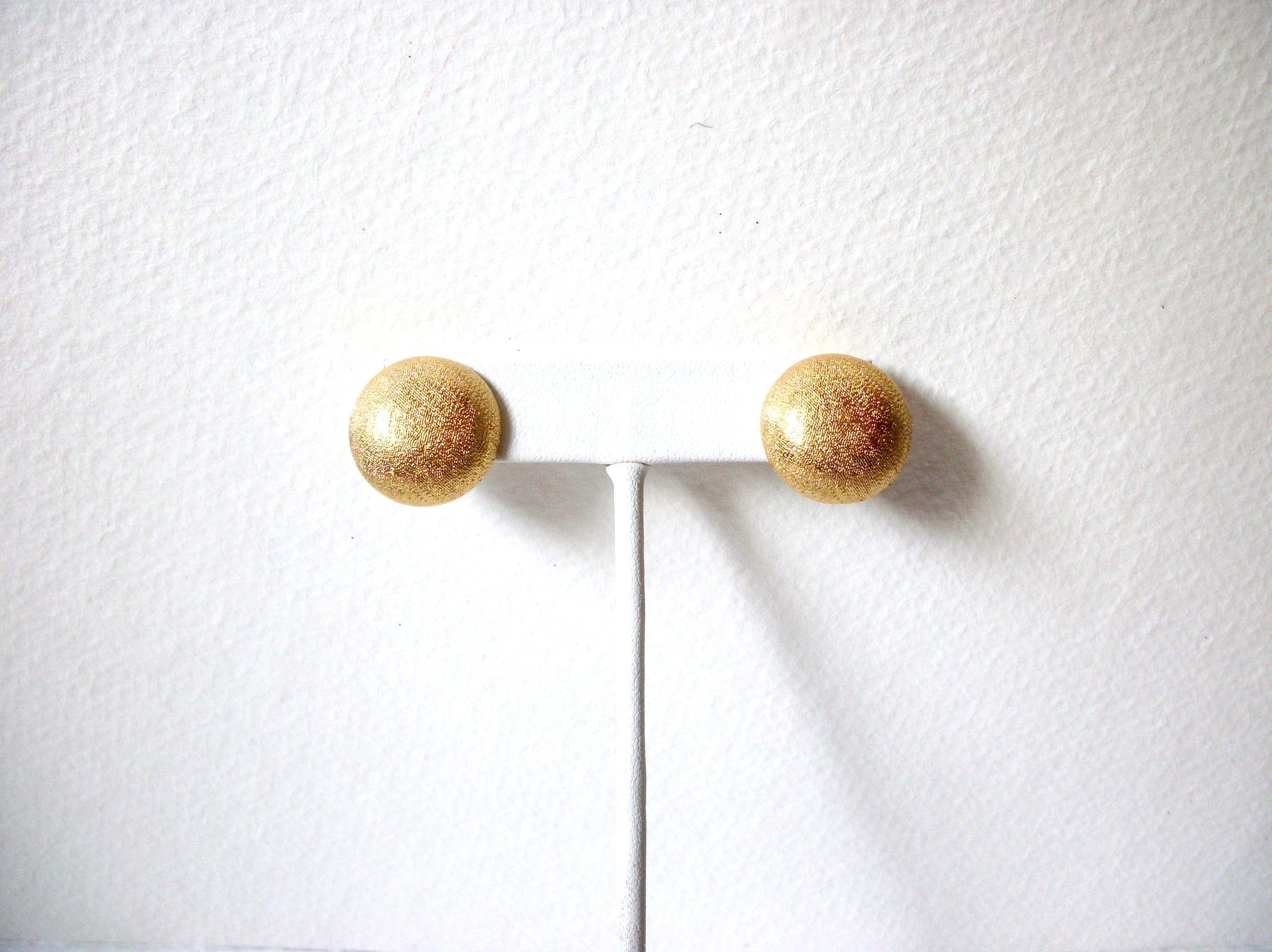 MONET Gold Toned Textured Dome Vintage Clip On Earrings 122120