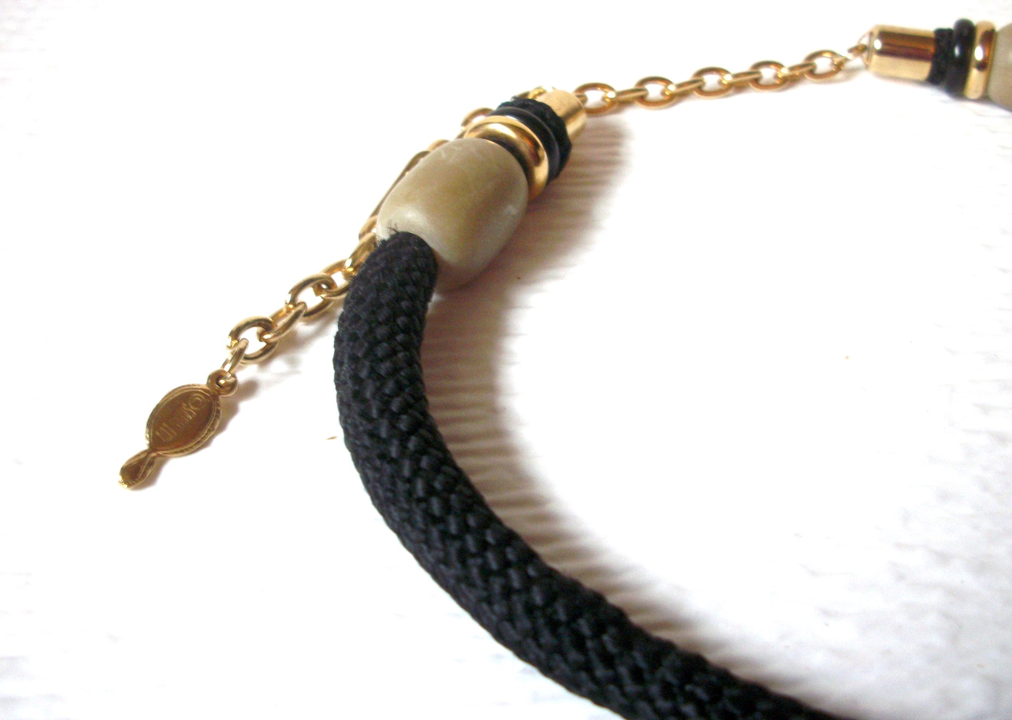 SARAH COV Bohemian Tribal Wood Fabric Necklace 122320