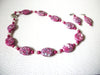 Pink Jasper Mosaic Beads Polished Necklace Earrings Set 122620