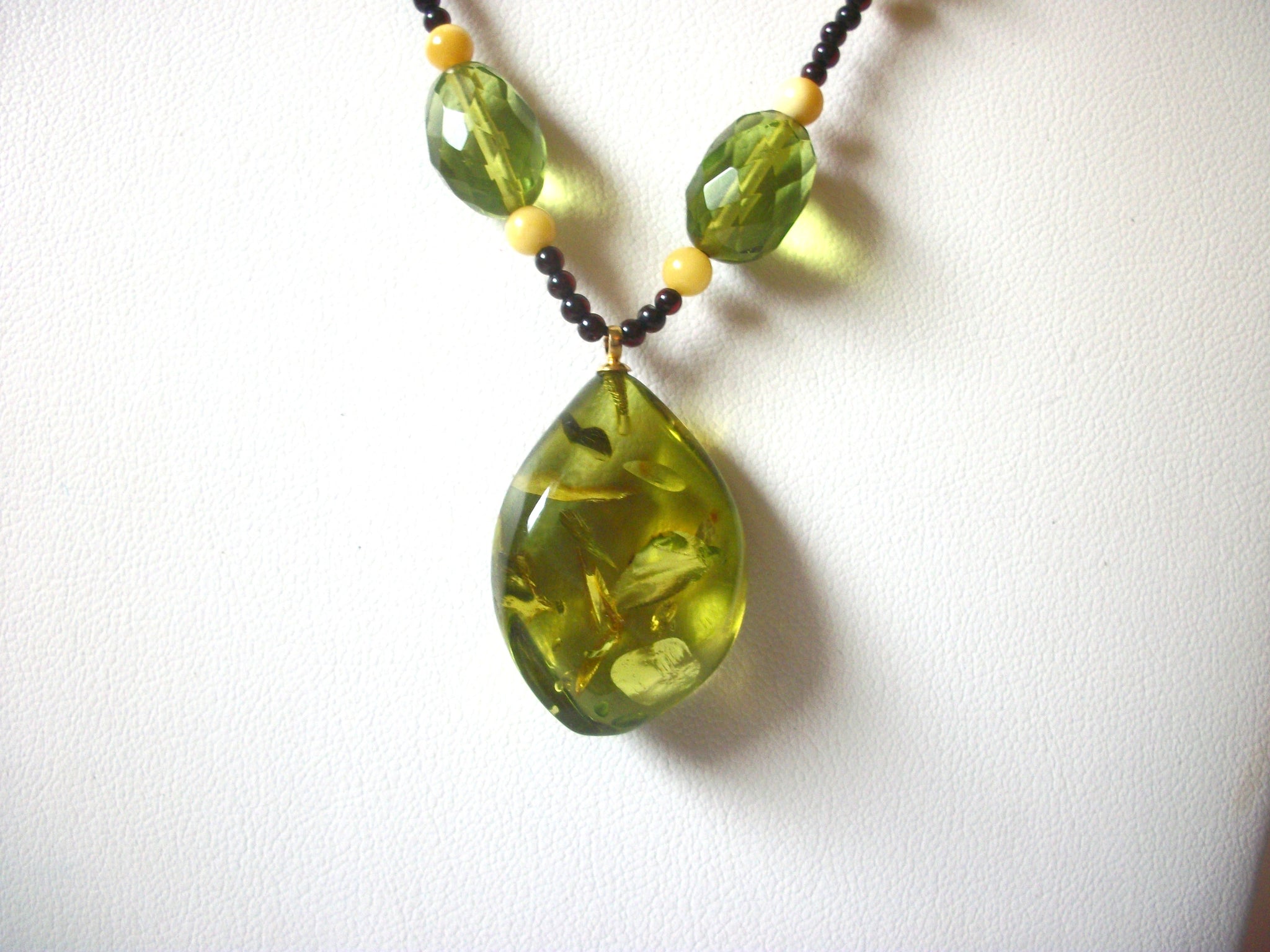 Lucite Peridot Hand Crafted Necklace 122420