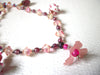 Hand Made Pink White Czech Glass Murano Lamp Work Necklace 122420