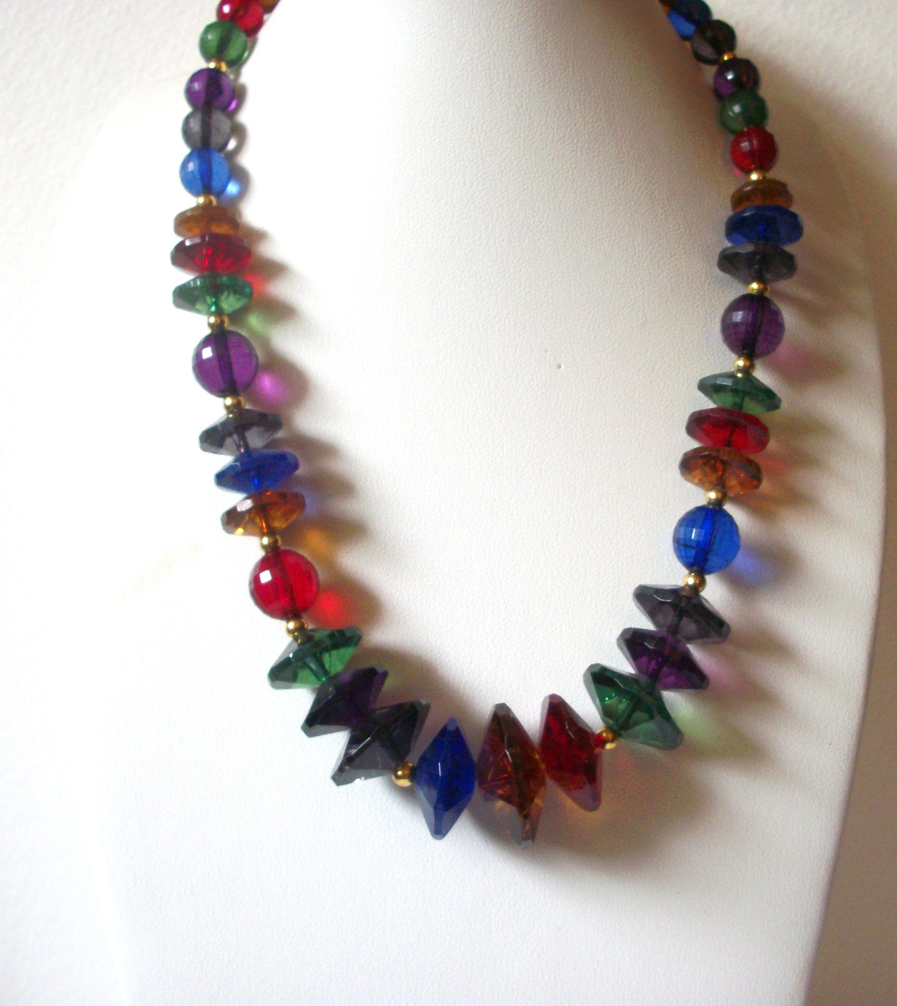 Retro Chunky Colorful Acrylic Necklace 122520