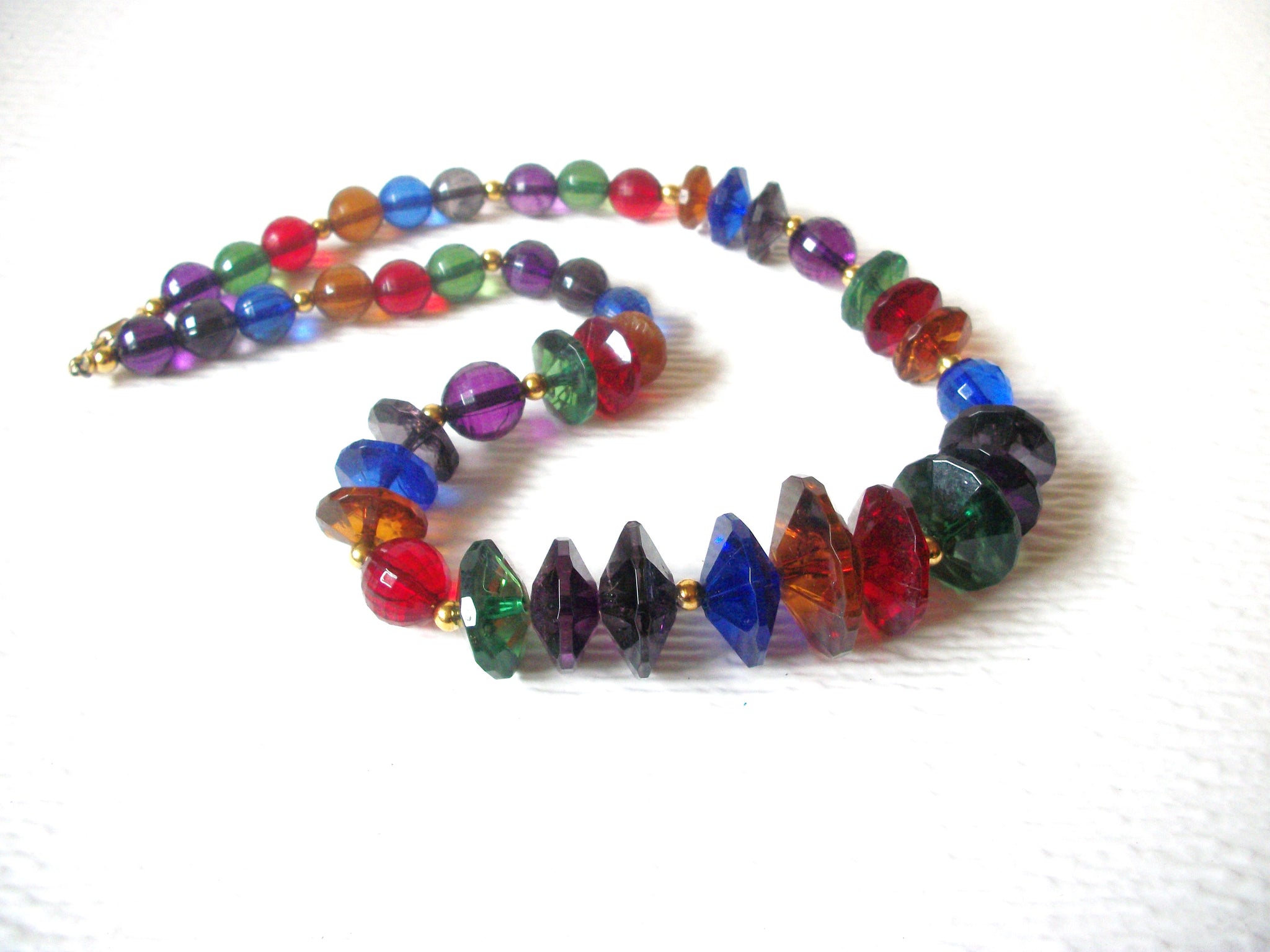 Retro Chunky Colorful Acrylic Necklace 122520