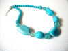Retro Chunky Turquoise Blue Acrylic Necklace 122520
