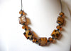 Retro Shorter Length Tiger Animal Print Glass Necklace 122520