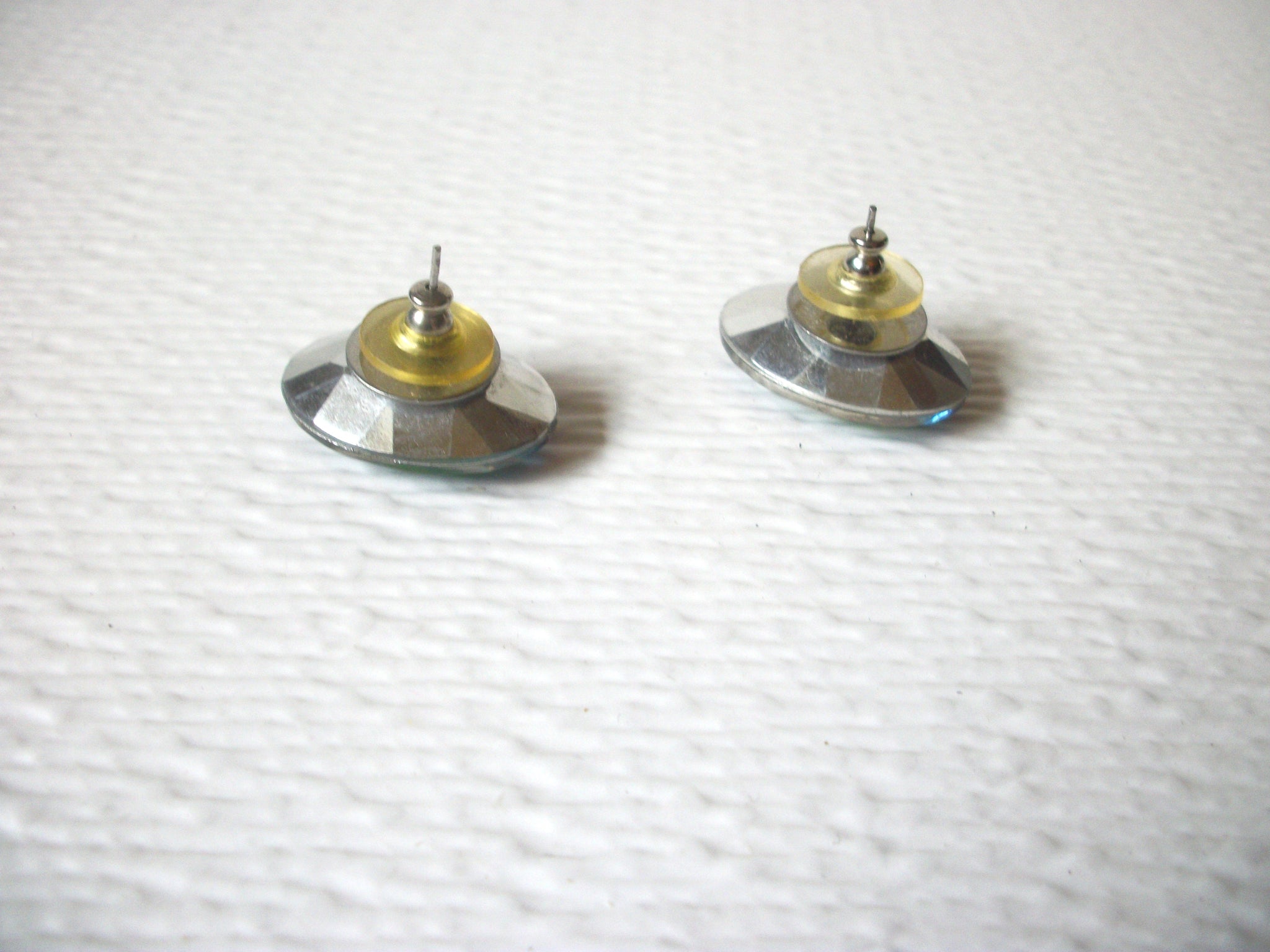 Iridescent Peacock Faceted Acrylic Earrings 122620