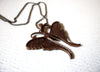 Copper Toned Rhinestone Butterfly Pendant Retro Necklace 122520