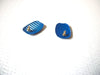 Retro Corrugated Blue Metal Earrings 122520
