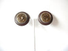 Brown Old Plastic Decorative Dome Clip On Earrings 122620
