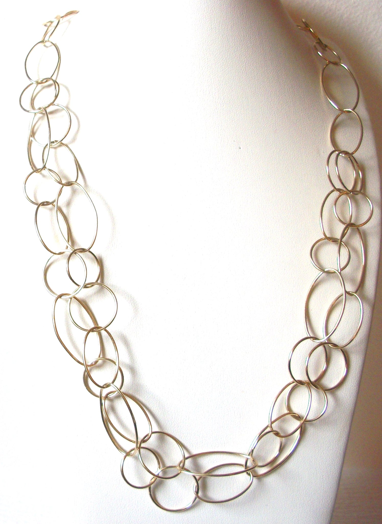 Bohemian Gold Toned Links Necklace 30 Inches 122620