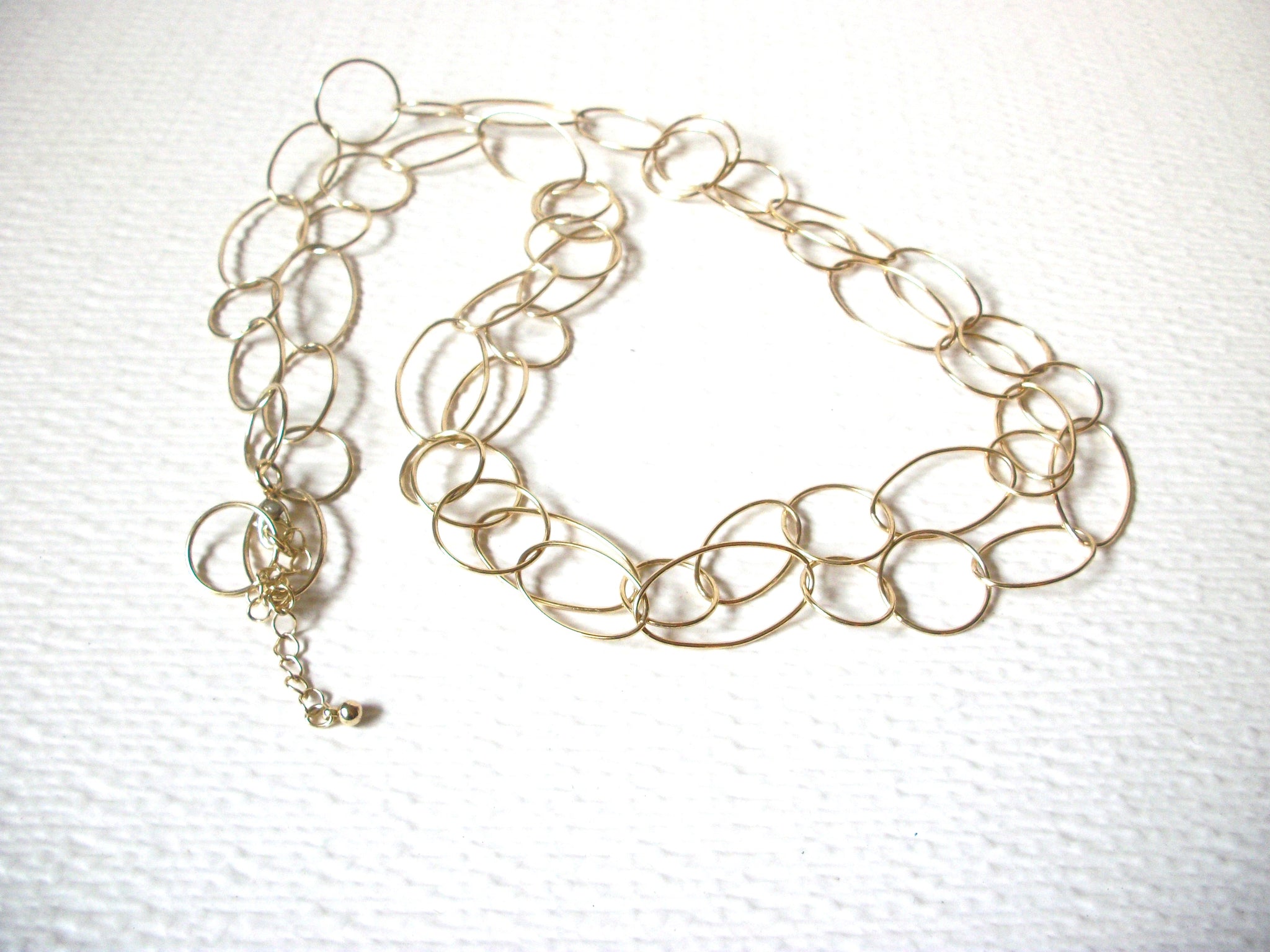 Bohemian Gold Toned Links Necklace 30 Inches 122620