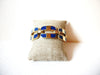 Retro Gold Blue Enameled Chunky Chain Links Bracelet 122720