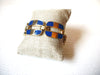 Retro Gold Blue Enameled Chunky Chain Links Bracelet 122720