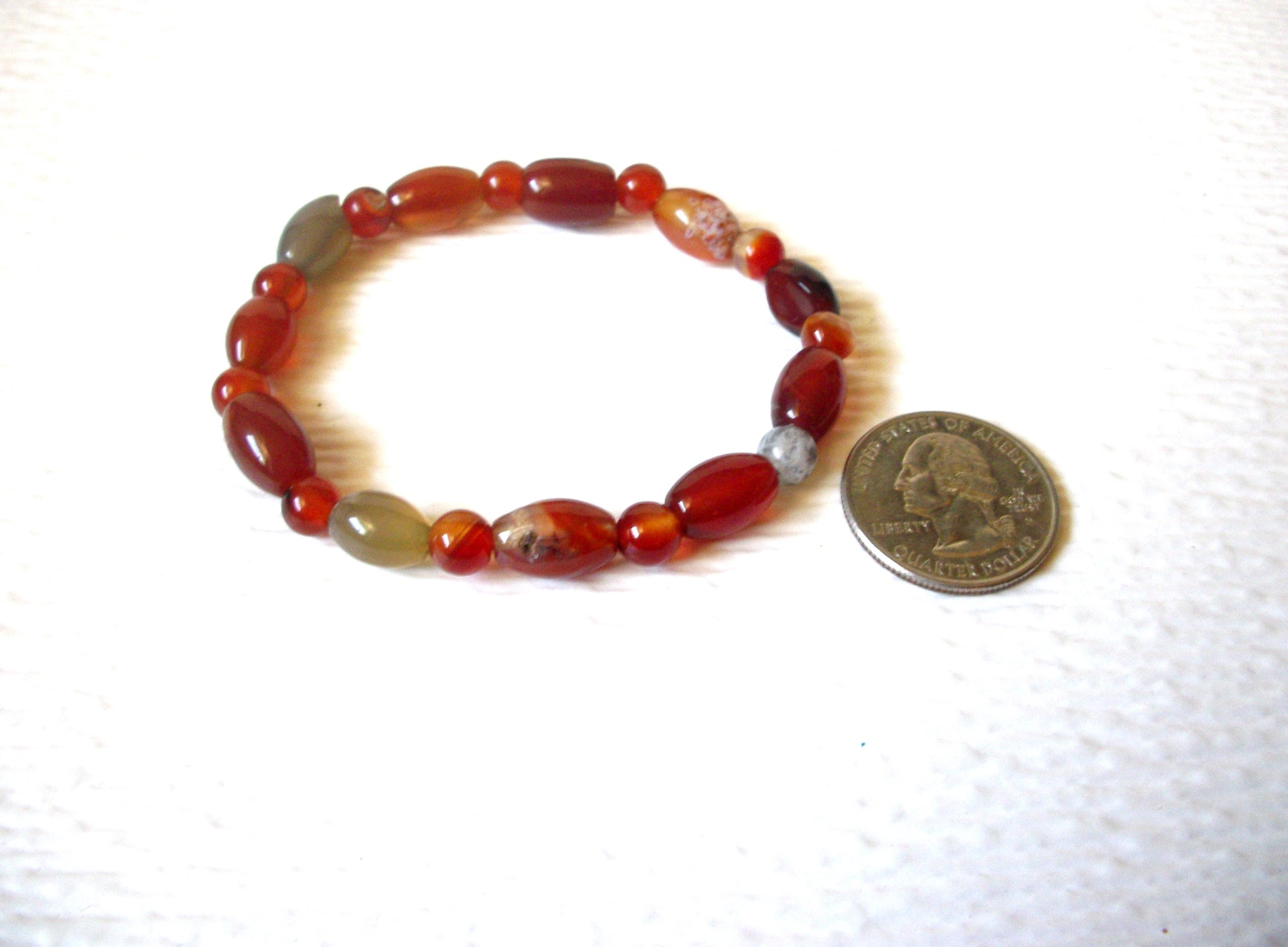 Hand Made Carnelian Natural Gem Stones Bracelet 122820