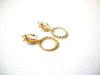 TRIFARI Gold Toned Hoop Blue Vintage Earrings 122720
