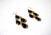Retro Gold Black Chandelier Earrings 122820