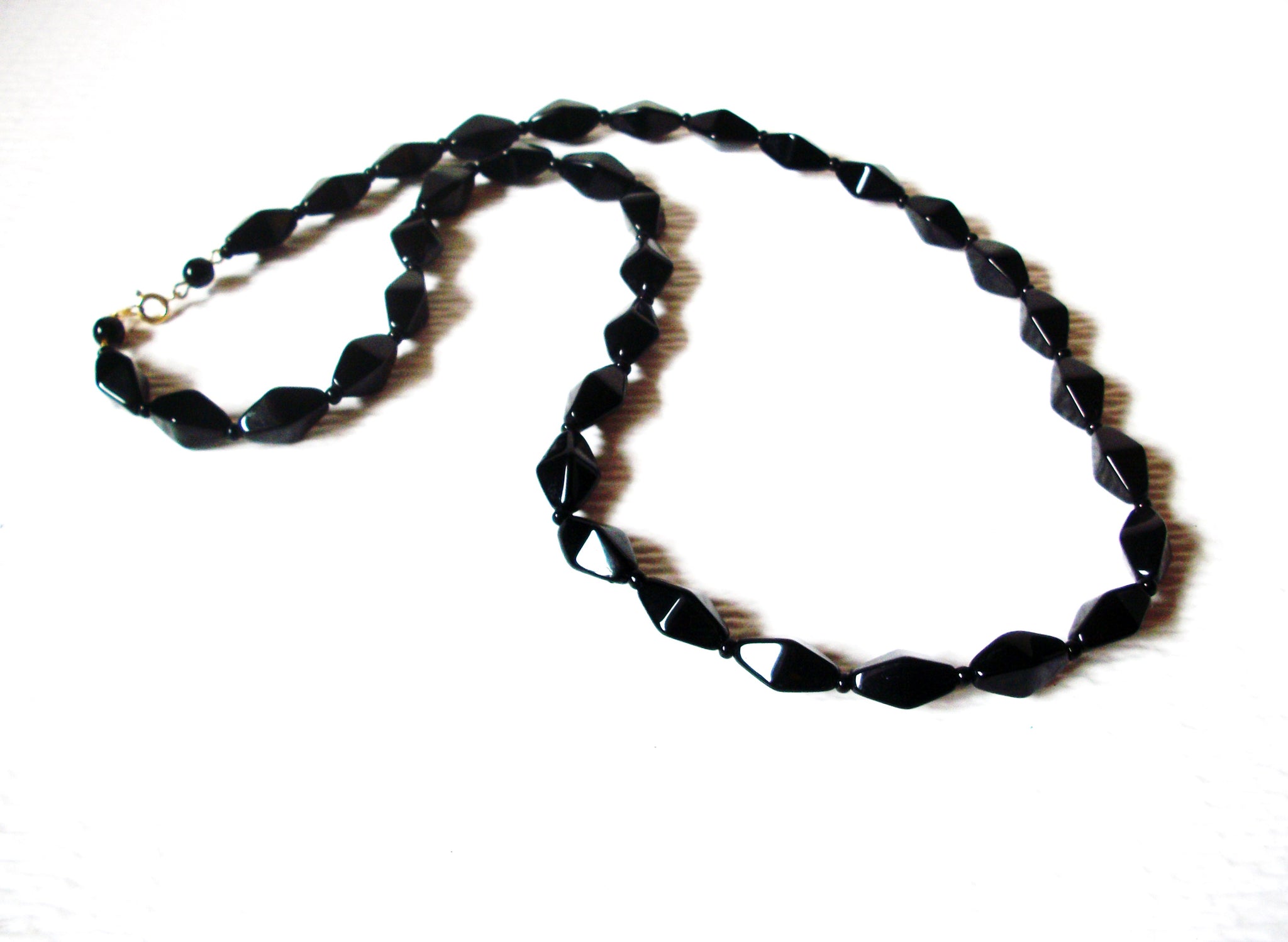 Black Czech Glass 24 Inch Necklace 122820