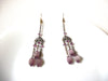 Vintage Lucite Glass Plum Chandelier Earrings 101720