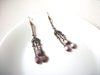 Vintage Lucite Glass Plum Chandelier Earrings 101720