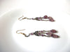 Vintage Lucite Glass Plum Chandelier Earrings 101720