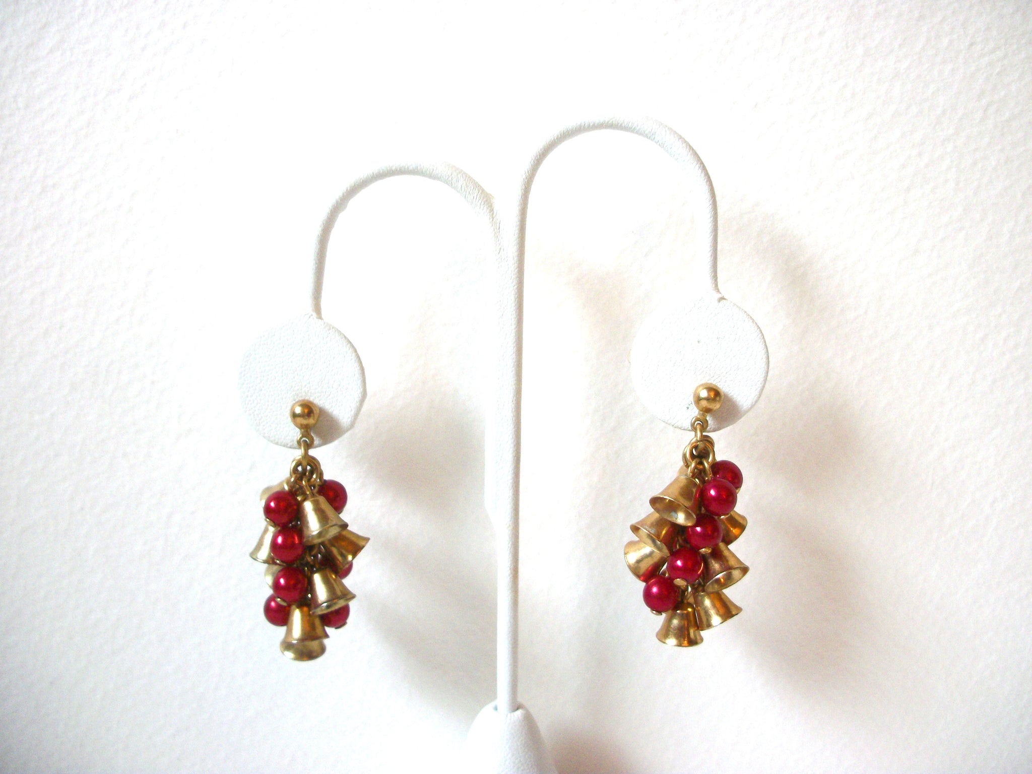 Vintage Red Gold Bell Earrings 101720
