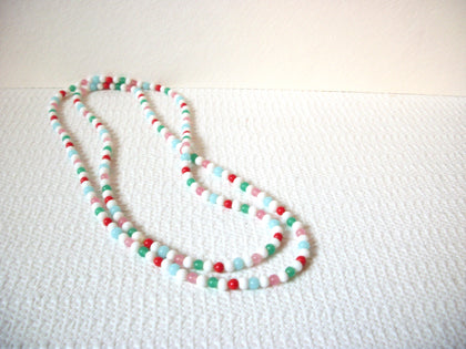 Vintage Colorful Glass Beads Necklace 101720