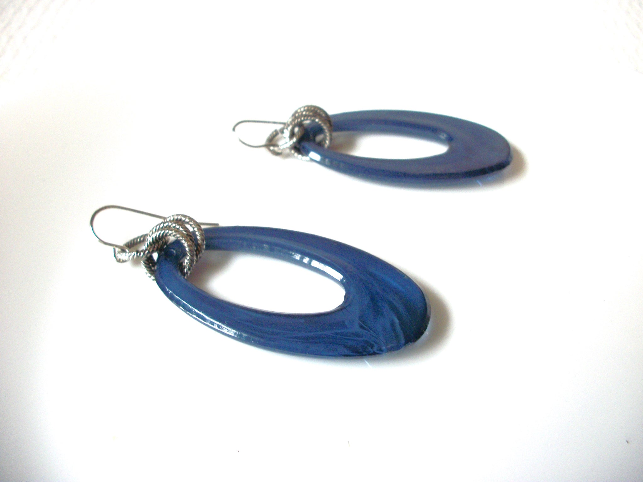 Retro Blue Dangle Earrings 101920