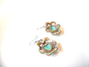 Retro Dragon Veins Turquoise Stones Blue Rhinestones Heart Earrings 71218S