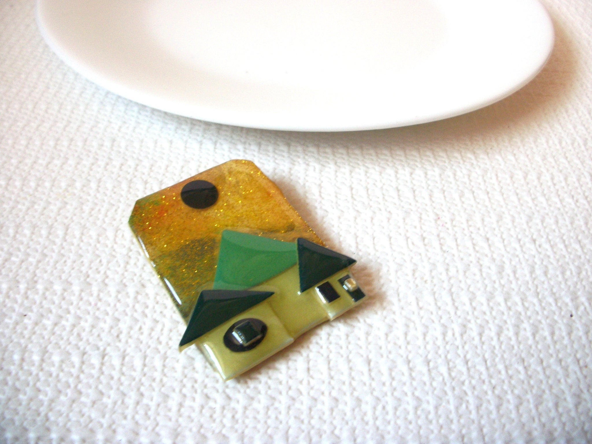 Vintage House Pins By Lucinda Gold Glitter Night Pin 71218S