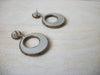 Vintage PU Leather Caramel Brown Python Snake Hoop Earrings 61416