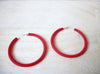 Susan Red Big Hoop Earrings, Acetate Earrings, Resin Earrings, Acrylic, Statement Earrings S14