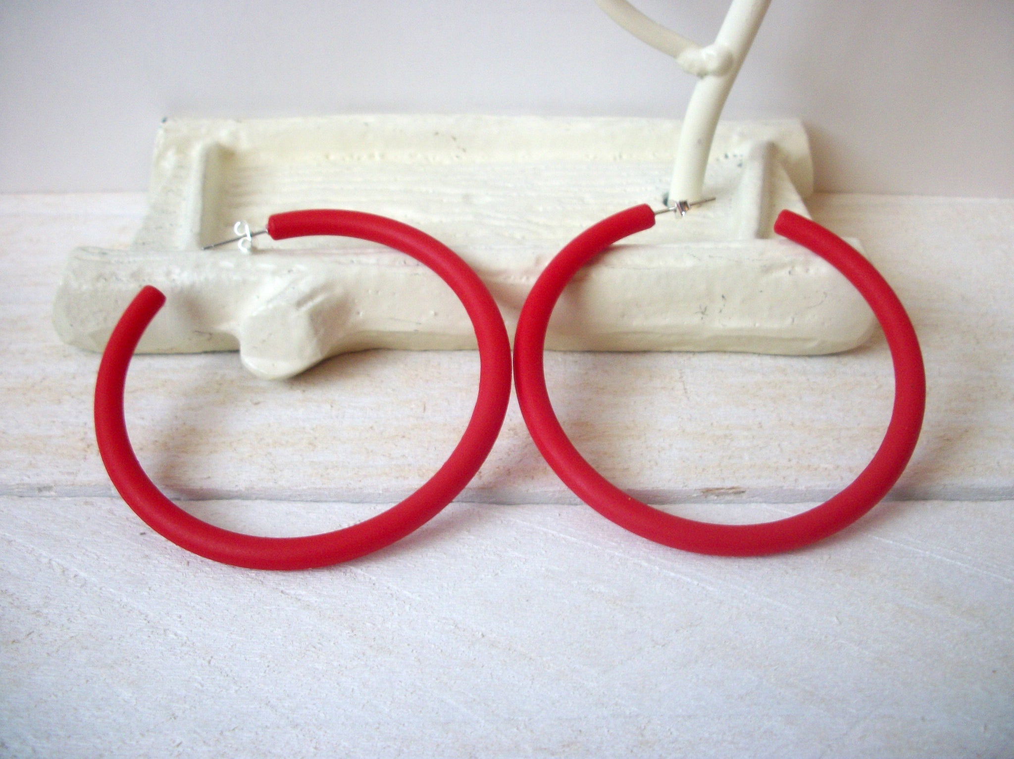 Susan Red Big Hoop Earrings, Acetate Earrings, Resin Earrings, Acrylic, Statement Earrings S14