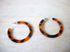 Kim Dark Brown Tortoise Earrings, Tortoise Shell Earrings, Tortoise Shell Earrings, Acetate Earrings, Lightweight Resin Hoop Earrings S16