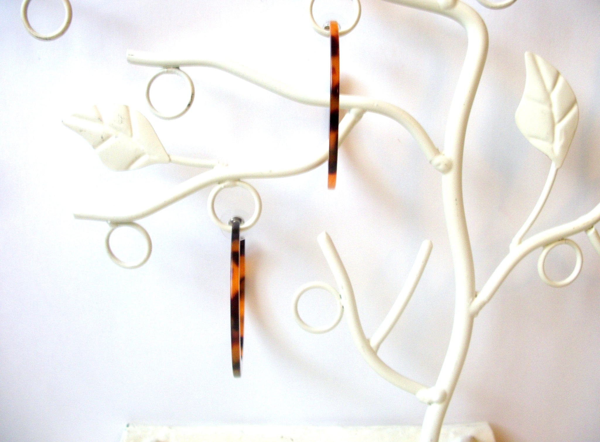 Kim Dark Brown Tortoise Earrings, Tortoise Shell Earrings, Tortoise Shell Earrings, Acetate Earrings, Lightweight Resin Hoop Earrings S16