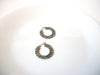 Retro 1970s Silver Toned Filigree Hoop Earrings 102520