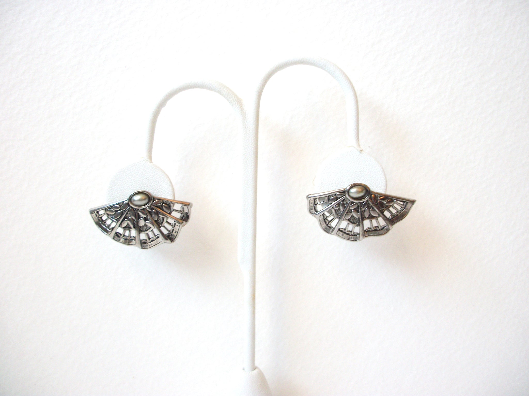 Vintage Spanish Filigree Fan Earrings 102620